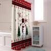 ALAGEO Christmas Shower Curtain Snowman Pine Tree Shower Curtains for Bathroom Decor Snowflake Checkered for Christmas Decoration Bath Curtains Set with Hooks Waterproof 72" W x 78" L view 3
