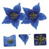 Ciieeo 7pcs Glittering Christmas Flower Decor Artificial Floral Adornments for Holiday Decorations Elegant Faux Cedar Flowers for Festive Atmosphere view 2
