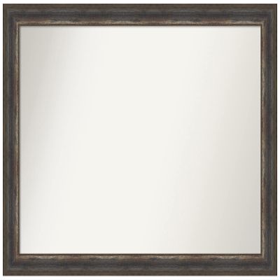 Amanti Art Brown Bathroom Mirror for Over Sink, 32x43 Alta Rustic Char Rectangle Vanity Mirror, X-Large Country Rustic Frame, Hangs Horizonally and Vertically, Bathroom Wall Decor, Non-Beveled Edge