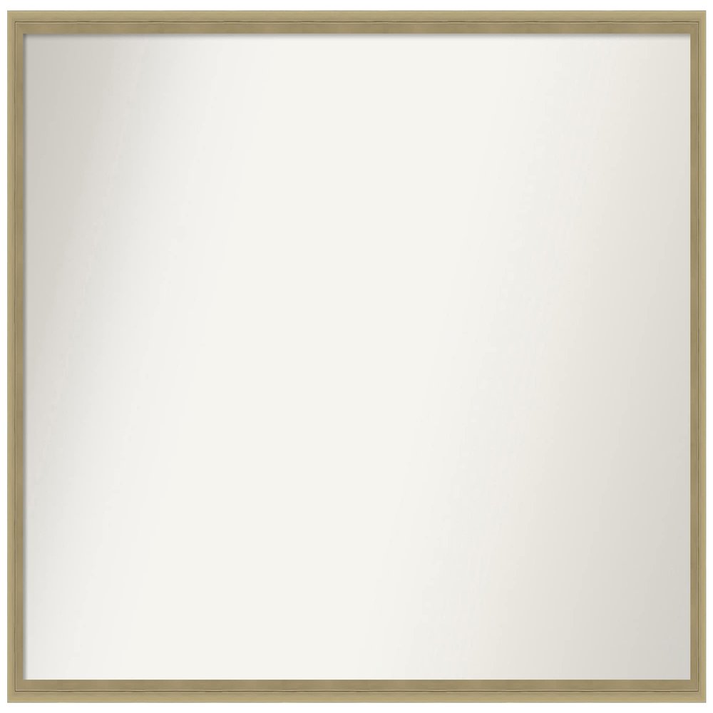 Amanti Art Champagne Bathroom Mirror for Over Sink, 25x37 Lucie Champagne Rectangle Vanity Mirror, Large Modern Wood Frame, Hangs Horizonally and Vertically, Bathroom Wall Decor, Non-Beveled Edge