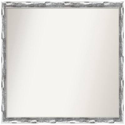 Amanti Art Home Mirror, Wall Mount Scratched Wave Chrome Bathroom Mirror (30 x 24 in.), Traditional Mirror from USA