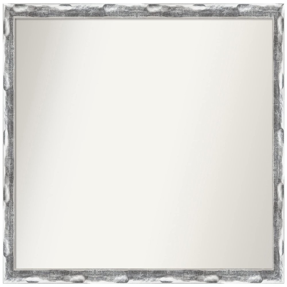 Amanti Art Home Mirror, Wall Mount Scratched Wave Chrome Bathroom Mirror (30 x 24 in.), Traditional Mirror from USA