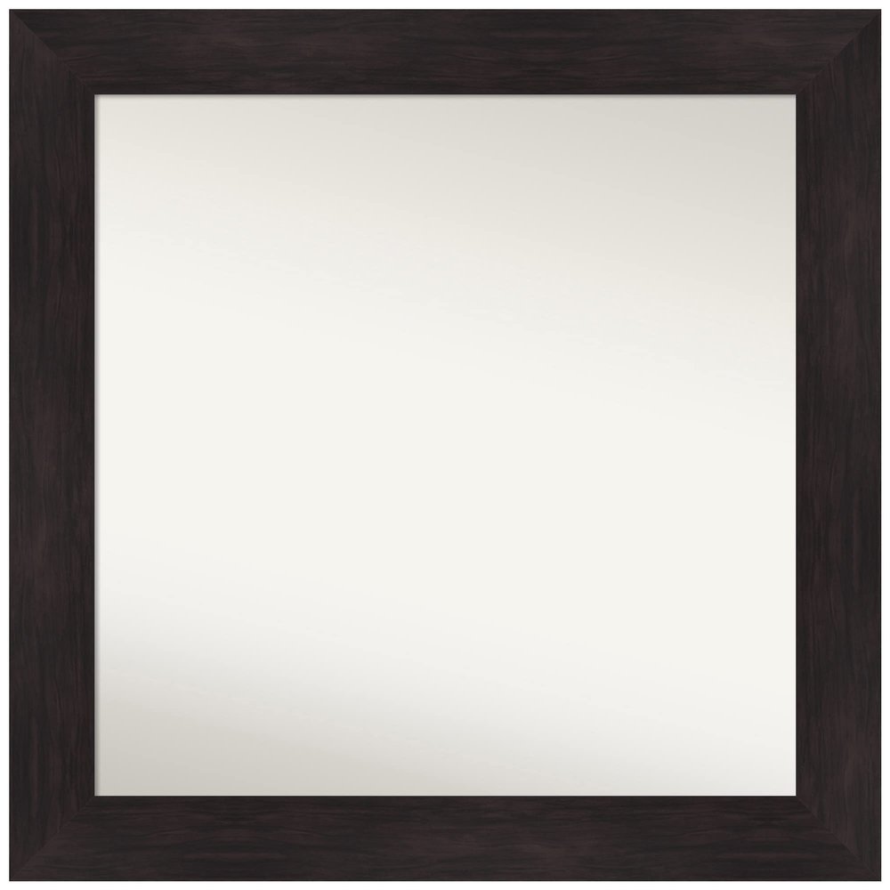 Amanti Art Brown Bathroom Mirror for Over Sink, 32x32 Furniture Espresso Square Vanity Mirror, Large Casual Frame, Hangs Horizonally and Vertically, Bathroom Wall Decor, Non-Beveled Edge