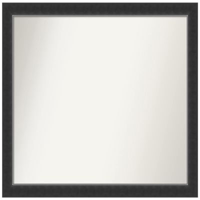 Amanti Art Black Bathroom Mirror for Over Sink, 25x31 Corvino Black Narrow Rectangle Vanity Mirror, Large Modern Wood Frame, Hangs Horizonally and Vertically, Bathroom Wall Decor, Non-Beveled Edge