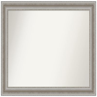 Amanti Art Silver Wall Mirror 33x44 Parlor Silver Rectangle Bathroom Mirror for Wall Decor Living Room, X-Large Traditional Frame, Hangs Horizonally and Vertically, Bathroom Decor, Non-Beveled Edge