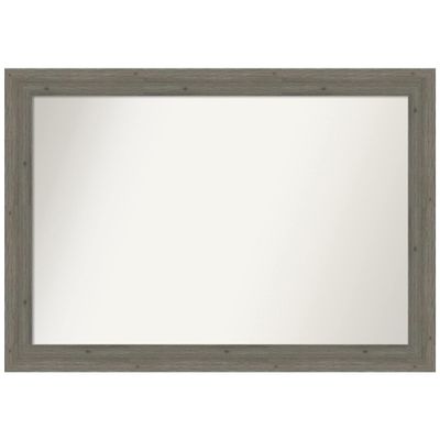 Amanti Art Grey Wall Mirror 29x41 Fencepost Grey Narrow Rectangle Bathroom Mirror for Wall Decor Living Room, Large Country Rustic Wood Frame, Hangs Horizonally and Vertically, Bathroom Decor,