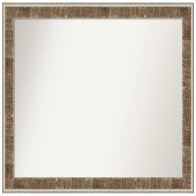 Amanti Art Brown Wall Mirror 32x43 Farmhouse Brown Narrow Rectangle Bathroom Mirror for Wall Decor Living Room, X-Large Country Rustic Wood Frame, Hangs Horizonally and Vertically, Bathroom Decor, Non