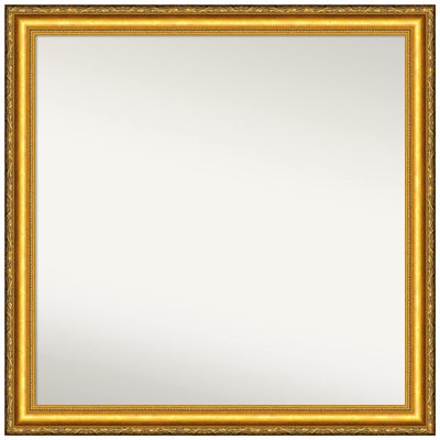 Amanti Art Gold Wall Mirror 30x30 Colonial Embossed Gold Square Bathroom Mirror for Wall Decor Living Room, Large Traditional Wood Frame, Hangs Horizonally and Vertically, Bathroom Decor, Non-Beveled