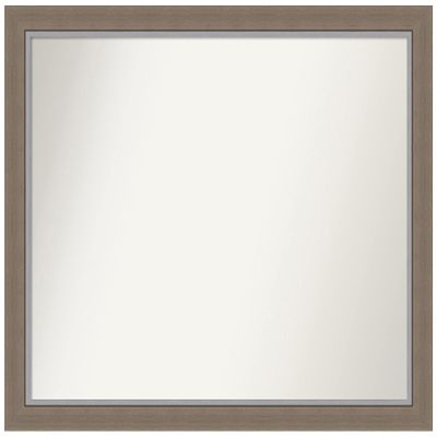Amanti Art Brown Bathroom Mirror for Over Sink, 25x31 Eva Brown Narrow Rectangle Vanity Mirror, Large Country Rustic Frame, Hangs Horizonally and Vertically, Bathroom Wall Decor, Non-Beveled Edge