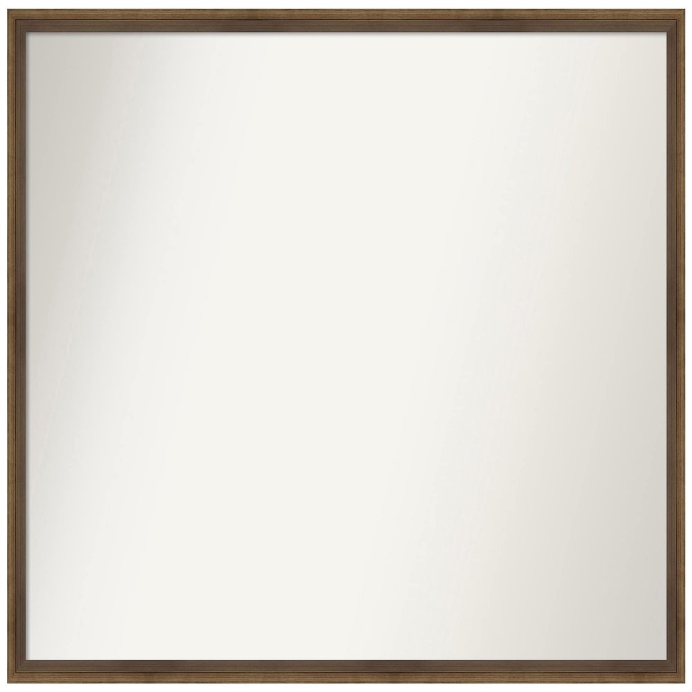 Amanti Art Bronze Bathroom Mirror for Over Sink, 23x29 Lucie Light Bronze Rectangle Vanity Mirror, Large Modern Wood Frame, Hangs Horizonally and Vertically, Bathroom Wall Decor, Non-Beveled Edge