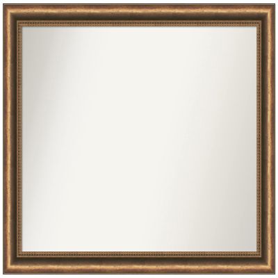 Amanti Art Bronze Wall Mirror 26x32 Manhattan Bronze Narrow Rectangle Bathroom Mirror for Wall Decor Living Room, Large Traditional Wood Frame, Hangs Horizonally and Vertically, Bathroom Decor,