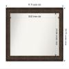 Amanti Art Bronze Bathroom Mirror for Over Sink, 30x42 Ridge Bronze Rectangle Vanity Mirror, Large Traditional Frame, Hangs Horizonally and Vertically, Bathroom Wall Decor, Non-Beveled Edge view 4