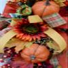 Fall wreath, Sunflower swag for front door, Fall wreath kitchen, farmhouse decorations view 2