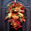 Fall wreath, Sunflower swag for front door, Fall wreath kitchen, farmhouse decorations view 3