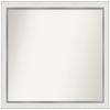 Amanti Art White Bathroom Mirror for Over Sink, 25x31 Eva White Silver Narrow Rectangle Vanity Mirror, Large Modern Frame, Hangs Horizonally and Vertically, Bathroom Wall Decor, Non-Beveled Edge view 1