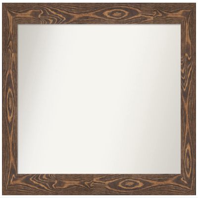 Amanti Art Brown Wall Mirror 30x42 Bridge Brown Rectangle Bathroom Mirror for Wall Decor Living Room, Large Country Rustic Wood Frame, Hangs Horizonally and Vertically, Bathroom Decor, Non-Beveled