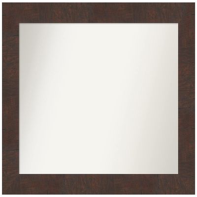 Amanti Art Brown Wall Mirror 27x33 Wildwood Brown Rectangle Bathroom Mirror for Wall Decor Living Room, Large Country Rustic Frame, Hangs Horizonally and Vertically, Bathroom Decor, Non-Beveled Edge
