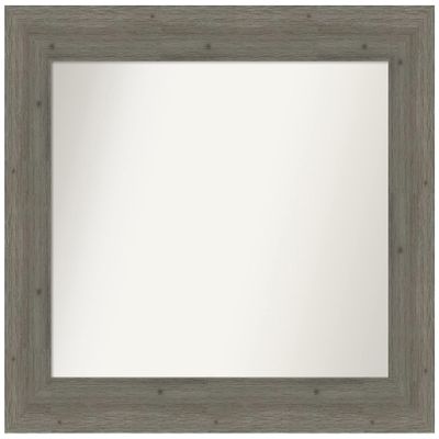 Amanti Art Grey Bathroom Mirror for Over Sink, 29x35 Fencepost Grey Rectangle Vanity Mirror, Large Country Rustic Wood Frame, Hangs Horizonally and Vertically, Bathroom Wall Decor, Non-Beveled Edge