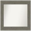 Amanti Art Grey Bathroom Mirror for Over Sink, 29x35 Fencepost Grey Rectangle Vanity Mirror, Large Country Rustic Wood Frame, Hangs Horizonally and Vertically, Bathroom Wall Decor, Non-Beveled Edge view 1