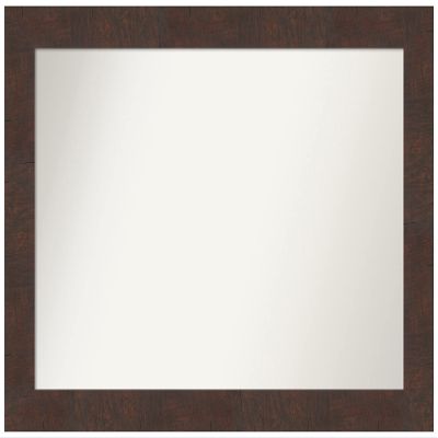 Amanti Art Brown Bathroom Mirror for Over Sink, 29x41 Wildwood Brown Rectangle Vanity Mirror, Large Country Rustic Frame, Hangs Horizonally and Vertically, Bathroom Wall Decor, Non-Beveled Edge