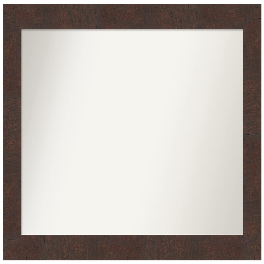 Amanti Art Brown Bathroom Mirror for Over Sink, 29x41 Wildwood Brown Rectangle Vanity Mirror, Large Country Rustic Frame, Hangs Horizonally and Vertically, Bathroom Wall Decor, Non-Beveled Edge
