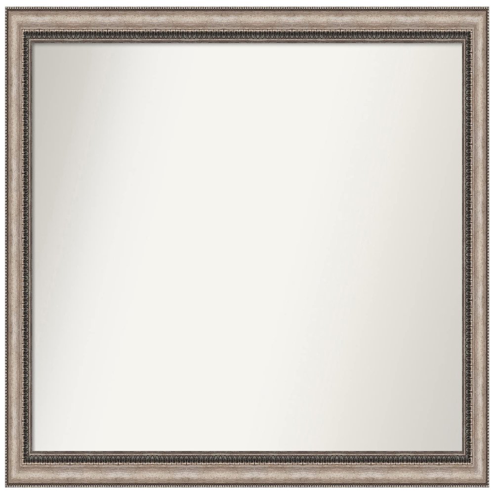 Amanti Art Silver Bathroom Mirror for Over Sink, 31x42 Lyla Ornate Silver Rectangle Vanity Mirror, X-Large Traditional Frame, Hangs Horizonally and Vertically, Bathroom Wall Decor, Non-Beveled Edge