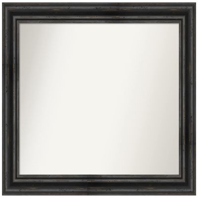 Amanti Art Black Wall Mirror 27x33 Rustic Pine Black Rectangle Bathroom Mirror for Wall Decor Living Room, Large Country Rustic Wood Frame, Hangs Horizonally and Vertically, Bathroom Decor,