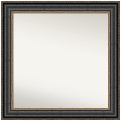 Amanti Art Black Bathroom Mirror for Over Sink, 32x32 Thomas Black Bronze Square Vanity Mirror, Large Traditional Frame, Hangs Horizonally and Vertically, Bathroom Wall Decor, Non-Beveled Edge