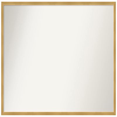 Amanti Art Gold Wall Mirror 25x37 Svelte Polished Gold Rectangle Bathroom Mirror for Wall Decor Living Room, Large Modern Wood Frame, Hangs Horizonally and Vertically, Bathroom Decor, Non-Beveled Edge