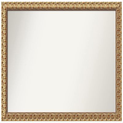 Amanti Art Gold Wall Mirror 27x39 Florentine Gold Rectangle Bathroom Mirror for Wall Decor Living Room, Large Traditional Wood Frame, Hangs Horizonally and Vertically, Bathroom Decor, Non-Beveled Edge