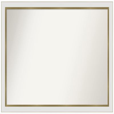 Amanti Art White Wall Mirror 27x39 Eva White Gold Narrow Rectangle Bathroom Mirror for Wall Decor Living Room, Large Modern Frame, Hangs Horizonally and Vertically, Bathroom Decor, Non-Beveled Edge
