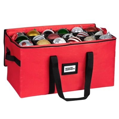 Christmas Ornament Storage Container,Box Stores Up to 54, Adjustable Dividers, Large Organizer Bin to Protect and Store Holiday Dcor