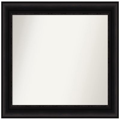 Amanti Art Black Wall Mirror 28x34 Parlor Black Rectangle Bathroom Mirror for Wall Decor Living Room, Large Traditional Frame, Hangs Horizonally and Vertically, Bathroom Decor, Non-Beveled Edge