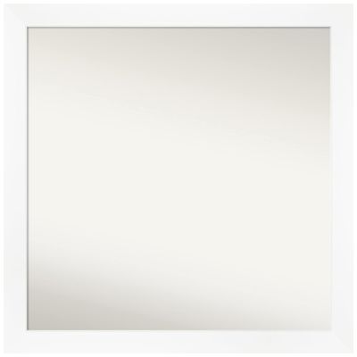 Amanti Art White Wall Mirror 29x29 Cabinet White Narrow Square Bathroom Mirror for Wall Decor Living Room, Large Modern Frame, Hangs Horizonally and Vertically, Bathroom Decor, Non-Beveled Edge