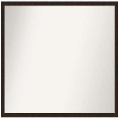 Amanti Art Brown Wall Mirror 23x29 Carlisle Espresso Narrow Rectangle Bathroom Mirror for Wall Decor Living Room, Large Country Rustic Wood Frame, Hangs Horizonally and Vertically, Bathroom Decor, Non