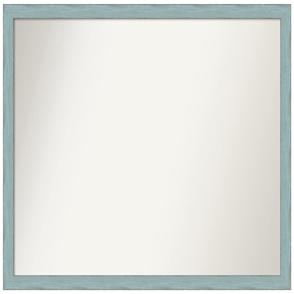 Amanti Art Blue Bathroom Mirror for Over Sink, 29x40 Sky Blue Rustic Rectangle Vanity Mirror, X-Large Rustic Wood Frame, Hangs Horizonally and Vertically, Bathroom Wall Decor, Non-Beveled Edge