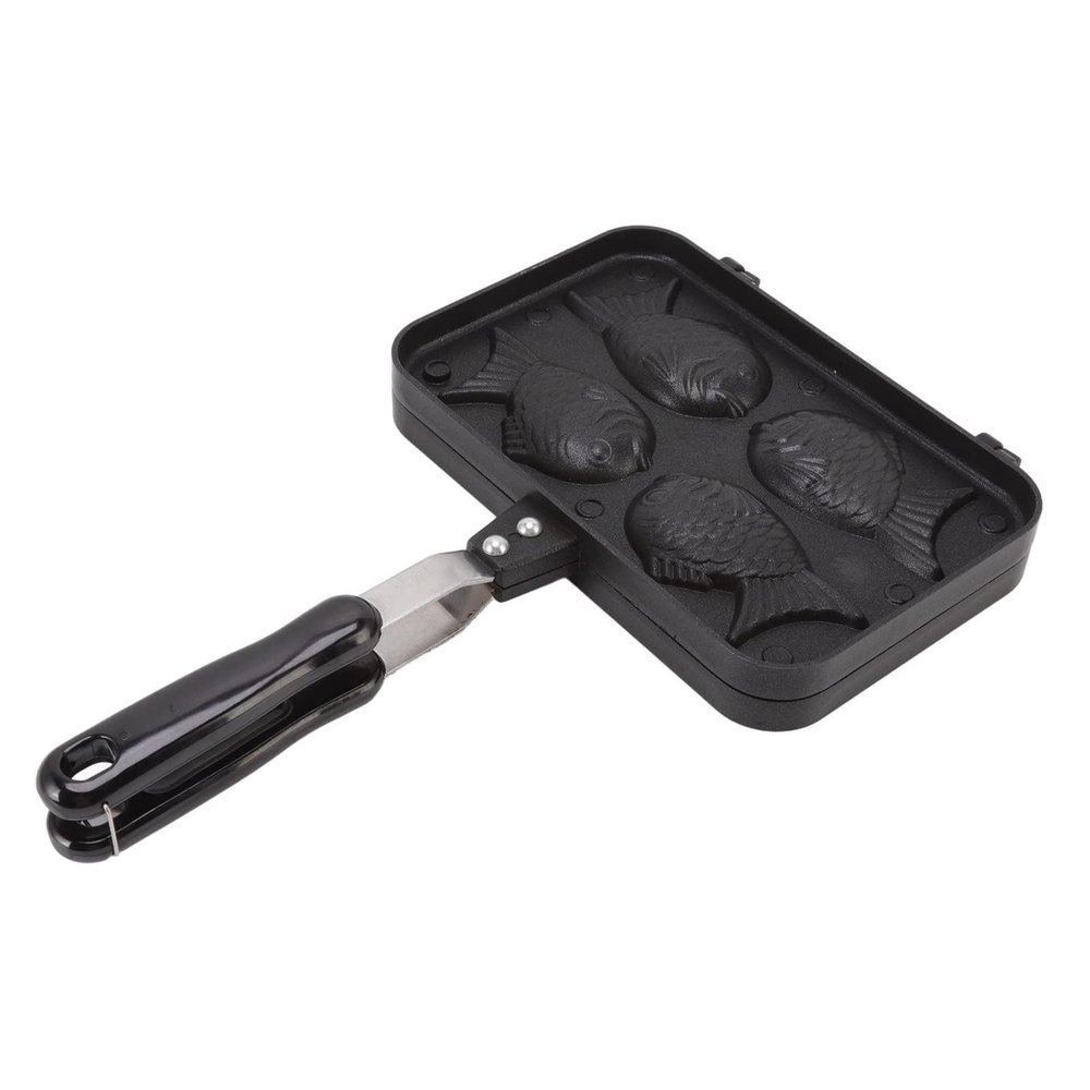 Mumusuki Stovetop Taiyaki Maker, Double Sided Non Stick Fish Shaped Pan for Japanese Desserts, Aluminum Alloy Bakeware with Anti Scald Handle (Gas Compatible)