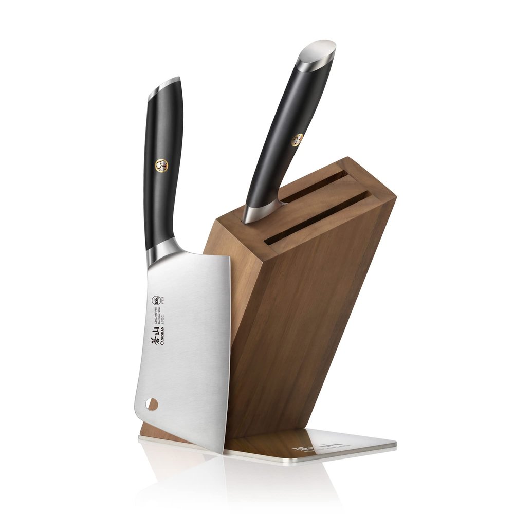 Cangshan L Series 3-Piece HUA Cleaver Block Set, German Steel Forged, Black, 1027426