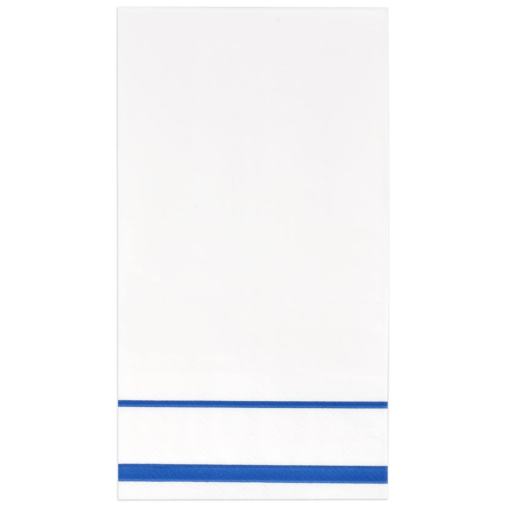 Gift Boutique 100 Blue Trim Lined Guest Napkins Disposable Paper Hand Towels for Bathroom, Wedding, Birthday, Baby Shower, Bridal Shower & Holiday Party Dcor