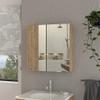 FM FURNITURE Mirrored Wall-Mounted Medicine Cabinet with Dual Doors, Adjustable Interior Shelves, Modern Bathroom Storage Organizer view 2