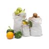 Reusable and Eco friendly Thick Double Drawstring Cotton Muslin Produce Bags "premium quality (Natural Color) (12, 6 x 8 Inches) view 1