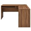 Modway Venture Modern MDF Wood L-Shaped Office Desk in Walnut view 4