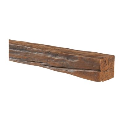 AZ Faux High-Density Polyurethane Faux Fireplace Mantel | Lightweight Rustic Floating Wood Beam with Mounting Strip and Touch-Up Kit | Old English | 48" L x 4" W x 4" H | Burnished