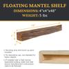 AZ Faux High-Density Polyurethane Faux Fireplace Mantel | Lightweight Rustic Floating Wood Beam with Mounting Strip and Touch-Up Kit | Old English | 48" L x 4" W x 4" H | Burnished view 2