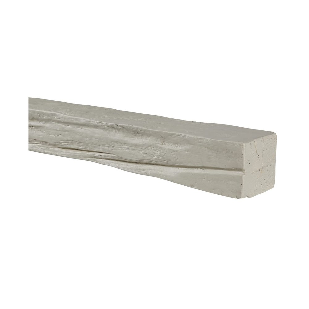 AZ Faux High-Density Polyurethane Faux Fireplace Mantel | Lightweight Rustic Floating Wood Beam with Mounting Strip and Touch-Up Kit | Old English | 48" L x 4" W x 4" H | Unfinished