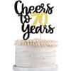 Cheers to 70 Years Cake Topper - Black and Gold Glitter Assembled Birthday Cake Pick - Happy 70th Cake Decoration for Anniversary and Seventy Birthday Party Supplies (1 Pack) view 1