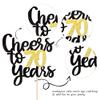 Cheers to 70 Years Cake Topper - Black and Gold Glitter Assembled Birthday Cake Pick - Happy 70th Cake Decoration for Anniversary and Seventy Birthday Party Supplies (1 Pack) view 3