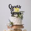 Cheers to 70 Years Cake Topper - Black and Gold Glitter Assembled Birthday Cake Pick - Happy 70th Cake Decoration for Anniversary and Seventy Birthday Party Supplies (1 Pack) view 4