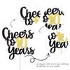 1 Pack Cheers to 10 Years Cake Topper Black and Gold Glitter Assembled 10th Birthday Cake Pick Happy 10 Cake Decoration for 10th Anniversary Ten Birthday Party Decorations Supplies view 3