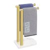 NearMoon Hand Towel Holder with Balanced Marble Base, SUS304 Stainless Steel Stand Towel Ring L Shape Hand Towel Rack Free-Standing Towel Bar for Bathroom Kitchen Countertop (Double Rod, Brushed Gold) view 1